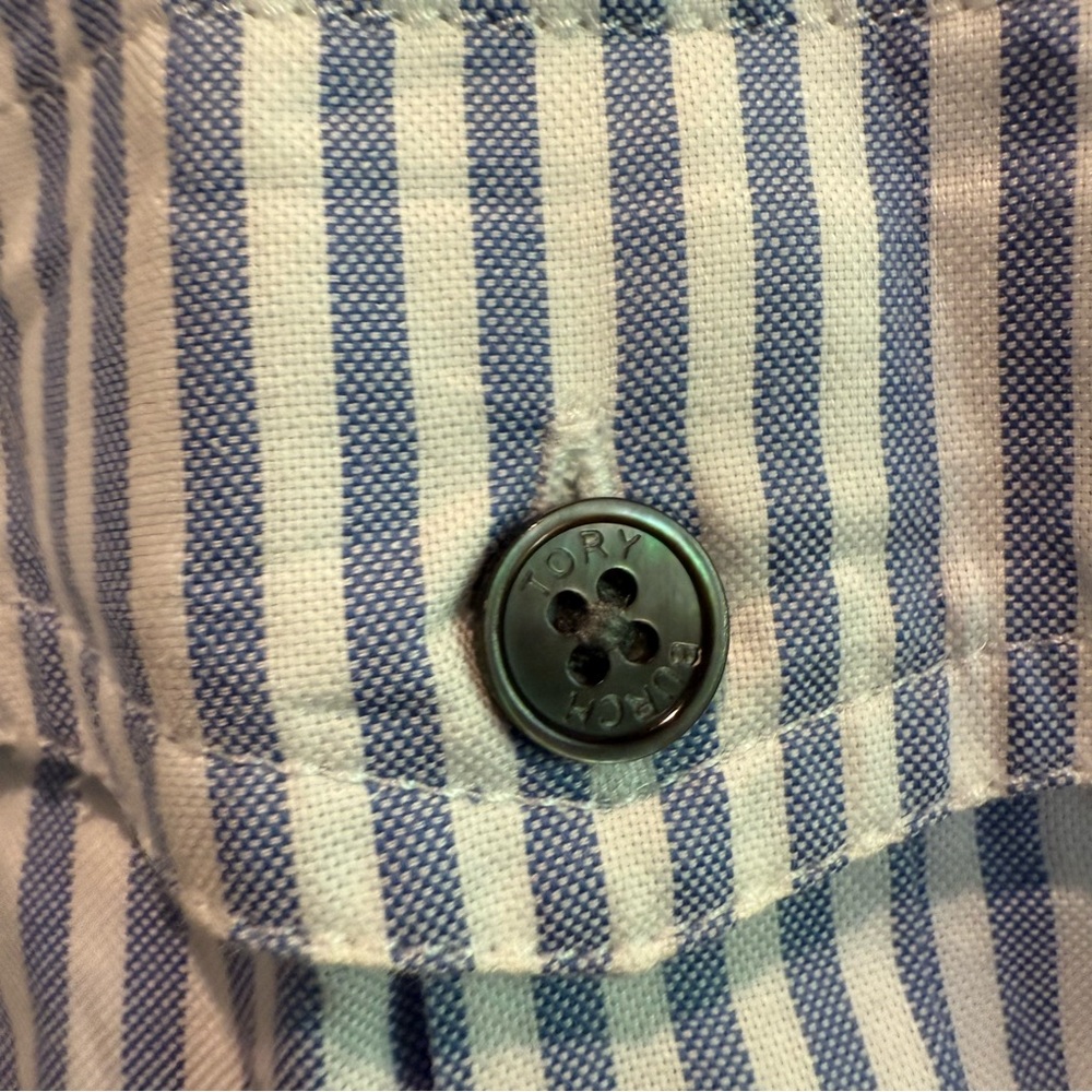 Tory Burch Patchwork Printed Shirt In Ivory Blossom Ditsy Women’s Size 8 - Picture 6 of 8